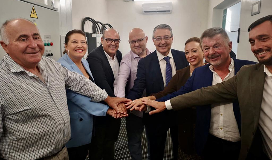 La consejera, en la inauguración de la conexión de los terciarios de la EDAR de Rincón de la Victoria con el Plan Guaro.
